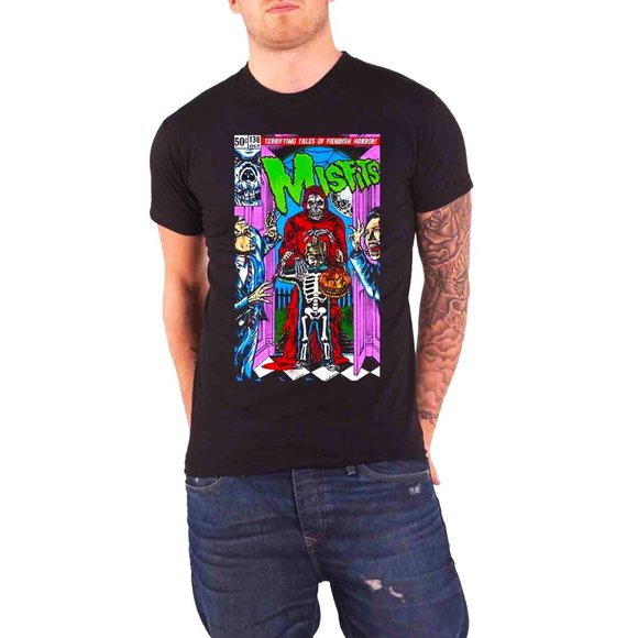 Misfits Terrifying Tales of Fiendish Horror punk rock Official T-Shirt L NWT - Picture 1 of 4